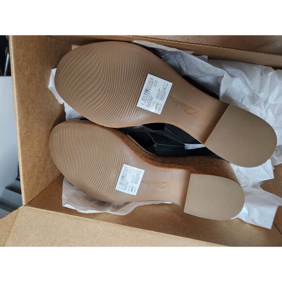 Clarks Giselle Wedge Sandals – Women’s Size 11 Black Open-Toe - Picture 10 of 10